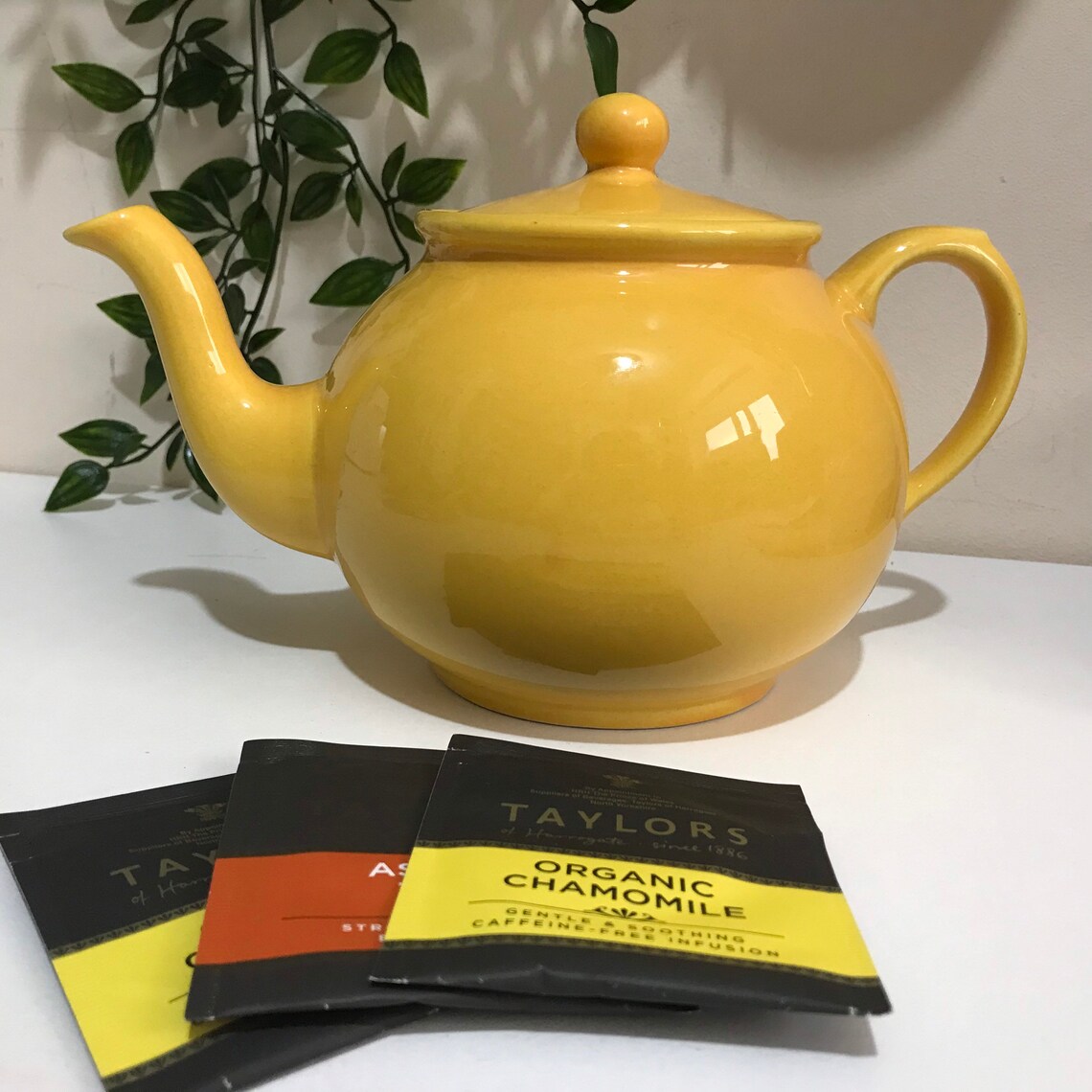 Vintage Arthur Wood yellow teapot. Yellow teapot. Etsy