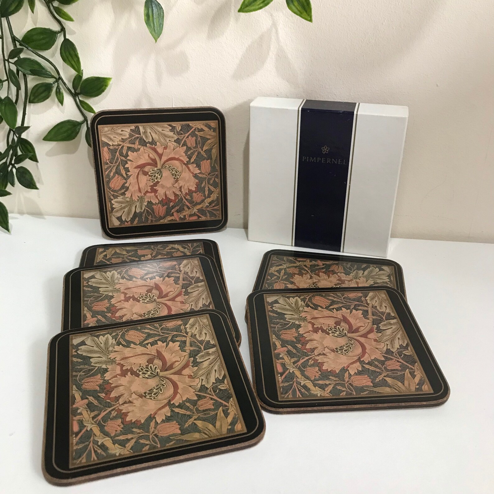 Vintage Pimpernel coaster x 6 William Morris design Etsy