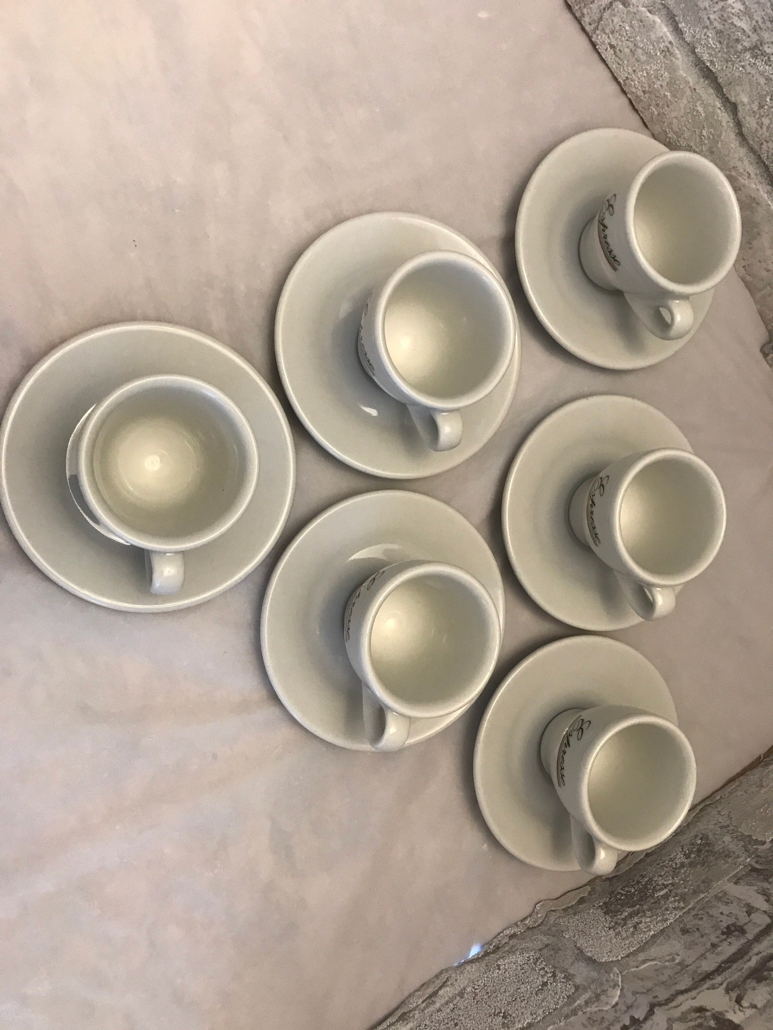 Set of 6 expresso cups with saucers. Made in Italy. Retro Etsy