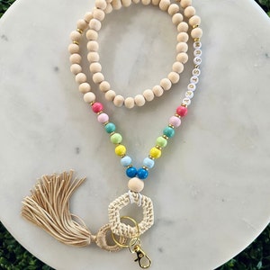 TEACHER LANYARD | Personalized Custom Lanyard | Boho Colorful Rainbow Lanyard | Badge Holder | Teacher Gift | The Millie Lanyard