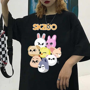 Camiseta SKZOO Camiseta Stray Kid Camiseta SKZOO Regalo Kpop gira dominada Wolf Chan Jiniret BbokAri Dwaekki Han Quoakka LeeBit PuppyM Camiseta foxINy