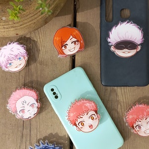 Cute anime phone grips | chibi sorcerers | first years jutsu | jjk phone grip | jujutsu phone grip