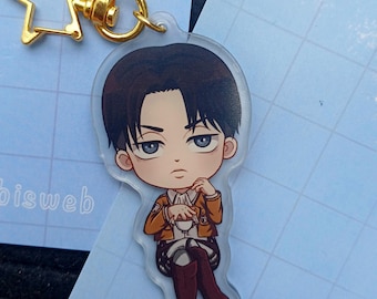 schattige titanenmoordenaar anime acryl sleutelhanger | aot niveau