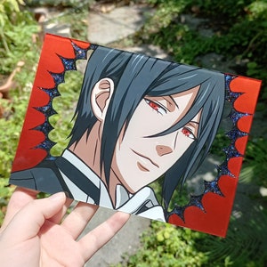 5x7, glass painting anime - stock, pre made, anime painting, manga art