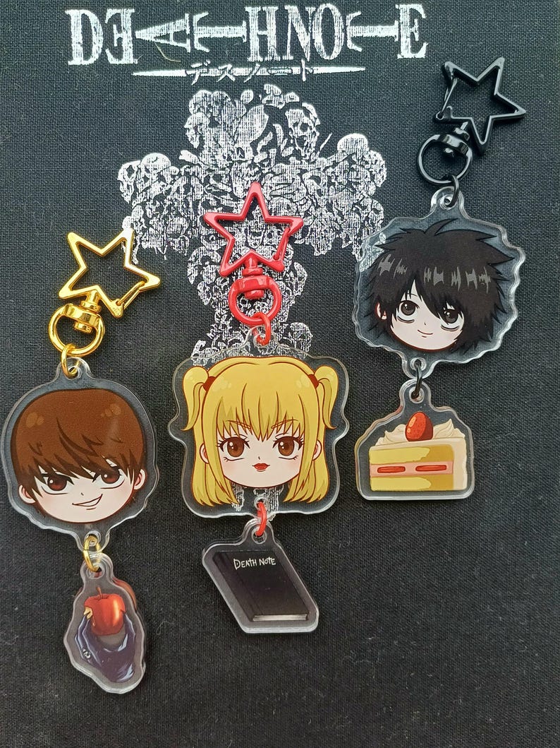 Cute Anime Acrylic Keychains | Death Anime Charm - Etsy