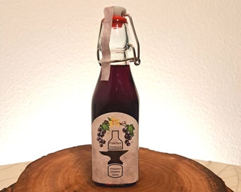 Licor de Cassis, Black Johan 250ml, hecho a mano, en una botella reutilizable con tapa abatible