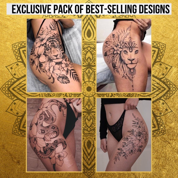 Упаковка самых продаваемых дизайнов, получите эти четыре чувственных дизайна и выберите тот, который вы хотите сделать татуировку