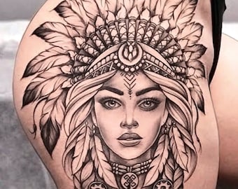 Get This Sexy Indian Warrior Tattoo Now Attract Good Energy - Etsy Hong Kong