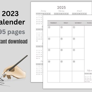 Printable planner, Personal planner bundle, daily weekly monthly planner, Goal, Health, Productivity, 2023 Calendar