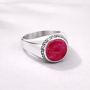 Bague en argent pour homme rubis indien, bijoux faits main en argent Stirling 925