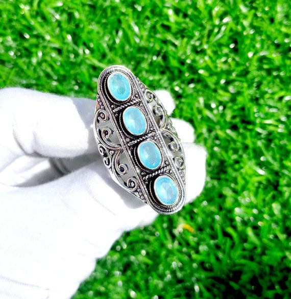 Moonstone blue topaz ring online
