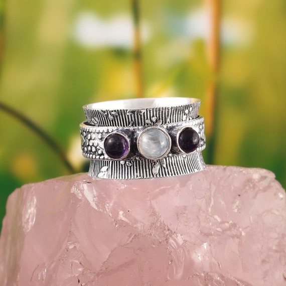 Amethyst thumb ring deals
