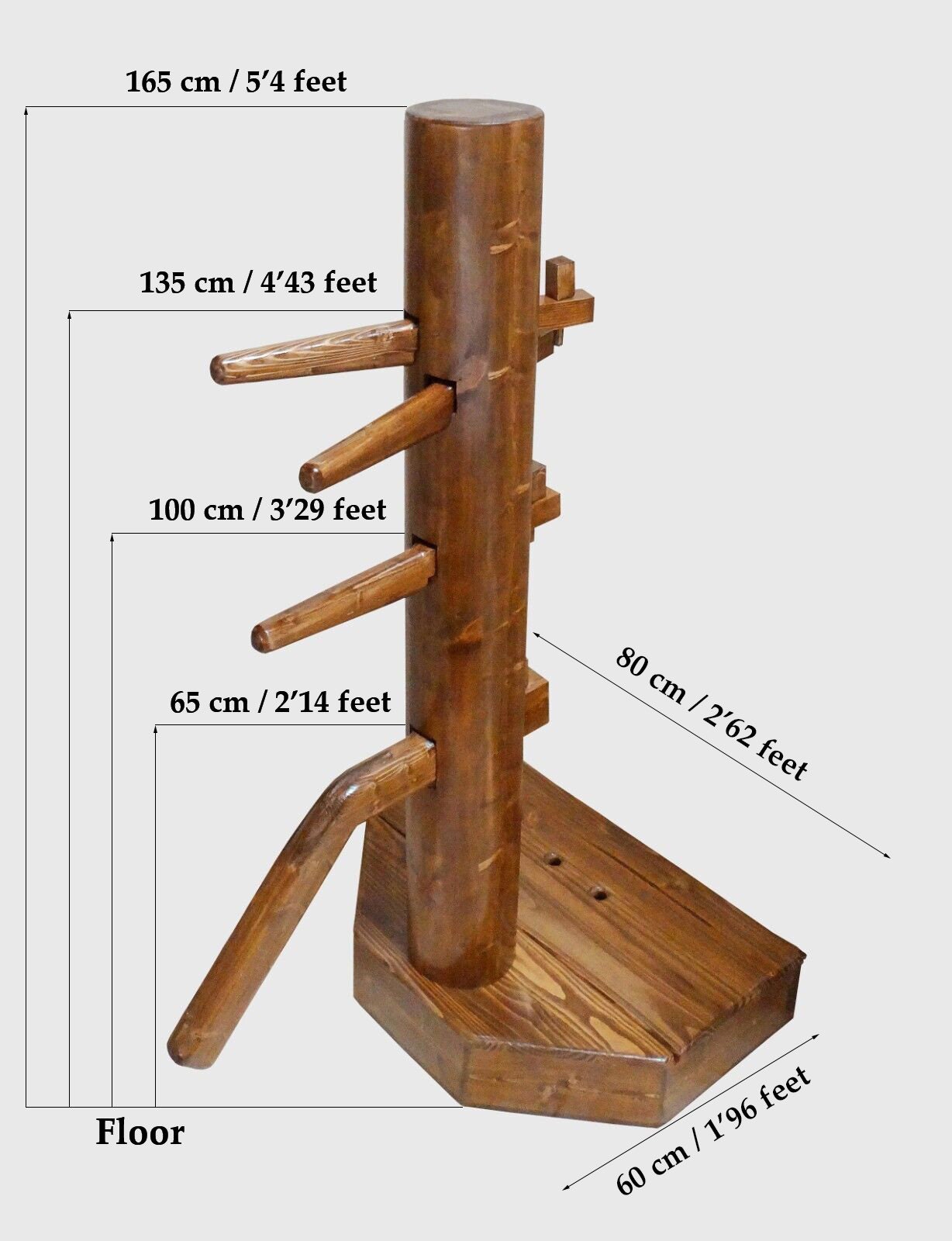 Wing Chun Wooden Dummy With Base and Chest With Lid Rustik Edition Etsy