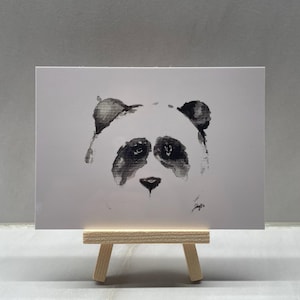 Postal - Panda feliz - Impresión artística - Acuarela