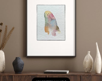 Hausgespenst - Aquarellbild