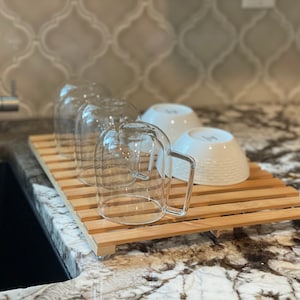 Dish Drying Tray , Cedar Slats Drying Rack 