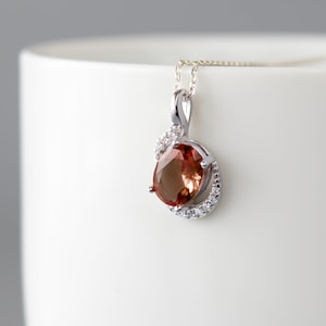 Turkish Sultanate Zultanit and Zirconia Gems Necklace | Color Change Sterling Silver Necklace | Handmade Pendant | Gift for Her, Diaspore