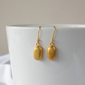 Pendientes de barra de plata de ley 925 / Pendientes de barra colgantes chapados en oro de 18 k / Pendientes minimalistas / Regalo para ella
