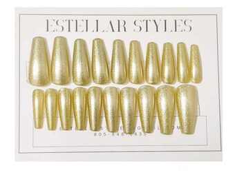 20 pcs Press on Nails -Gold