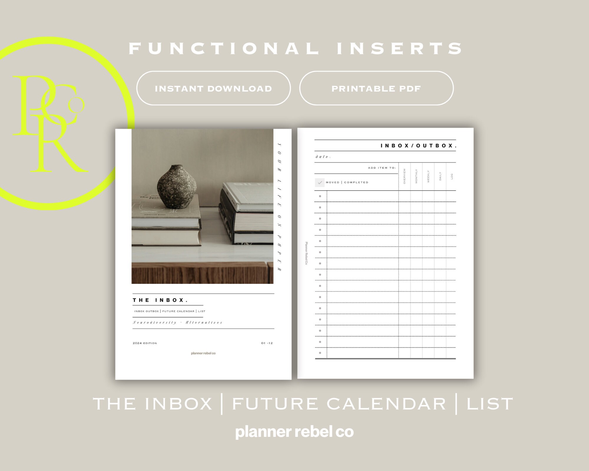 A5 INBOX PACK Inbox/outbox List Future Calendar Neurodivergent Friendly ...