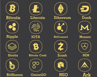 Cryptocurrency Icons, cryptocurrency  logo svg,Crypto svg, digital currency bitcoin, ethereum, doge , icon illustration set (eps,jpg,png)
