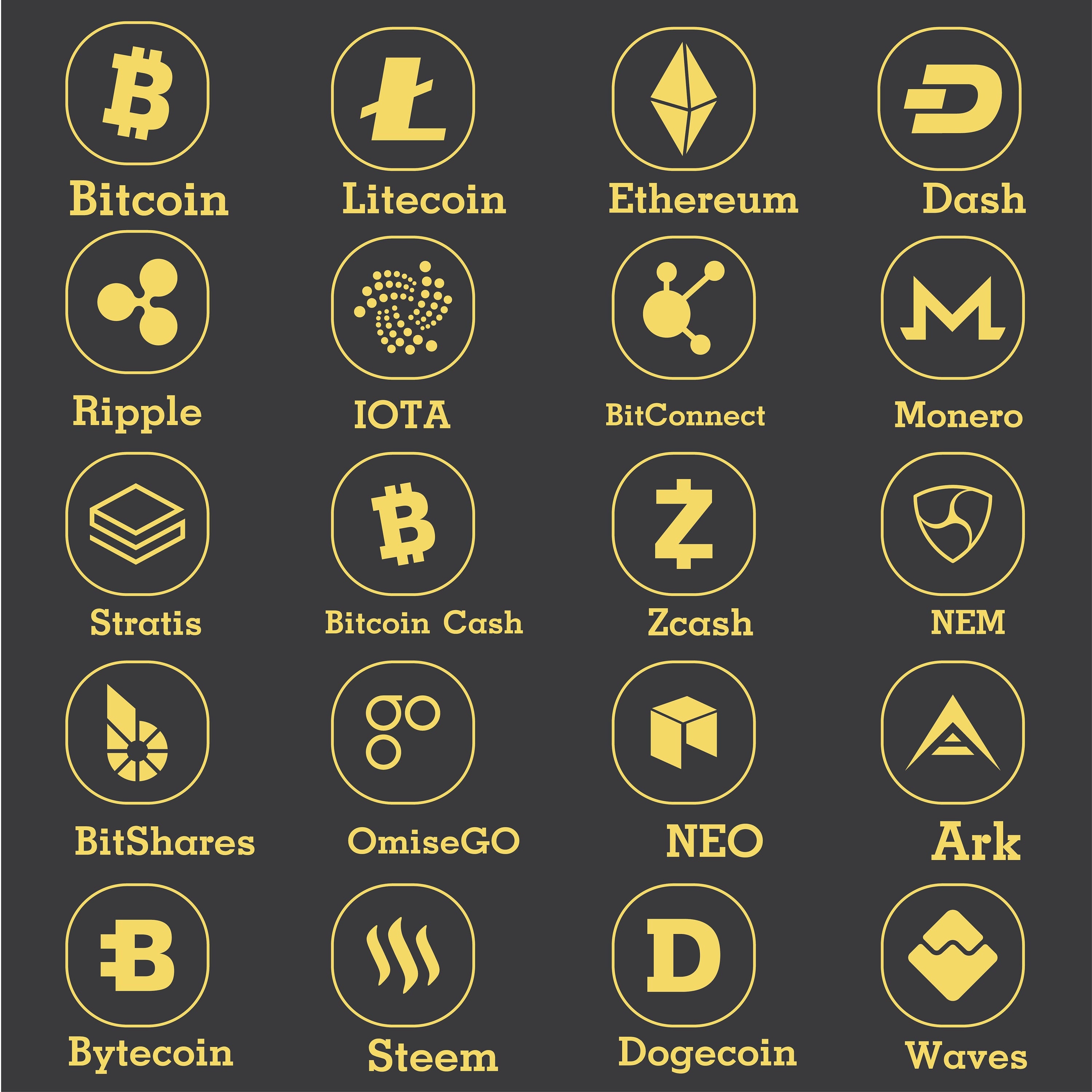 Cryptocurrency Icons Cryptocurrency Logo Svgcrypto Svg Etsy