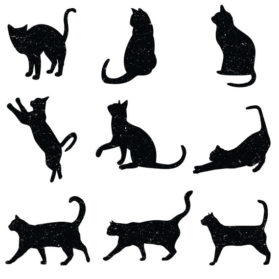 Black Cat Clipart Animals Pets Clipart Cat Bundle Svg Black Cats