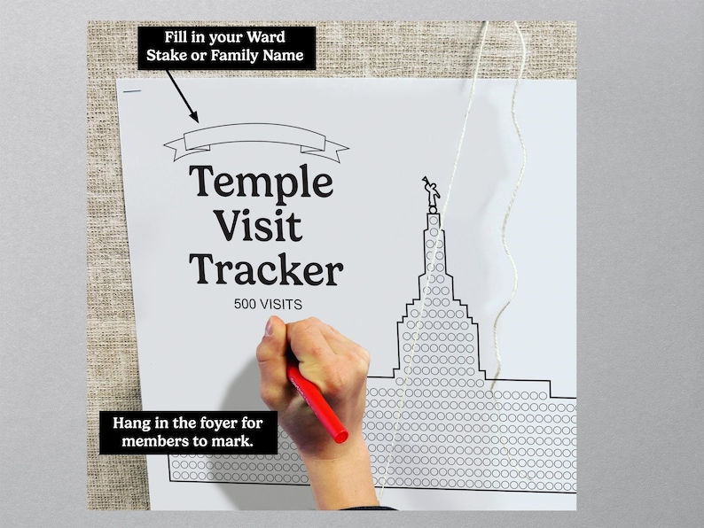 Visit Tracker Chart Idaho Falls Temple Visit Goal Chart - 500 Visits - Etsy