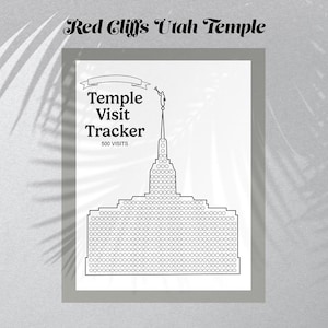 Peut inclure: Un suivi de visites au temple imprimable en noir et blanc avec un dessin au trait du temple de Red Cliffs, Utah. Le suivi comporte 500 cercles à colorier au fur et à mesure de vos visites au temple.