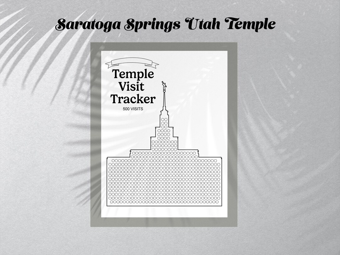 Saratoga Springs Temple Goal Chart 500 Visits Etsy
