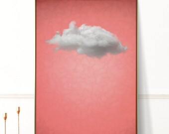 Cloud Wall Art Printable for Dreamy Neutral Decor, Surreal Digital Poster Download, Minimalist Sky Wall Art for Living Room