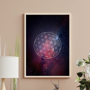 Flower Of Life Wall Art, Sacred Geometry Wall Art, Flower Of Life Print, Life Flower Printable, Sacred Geometry Print, Geometric Wall Art