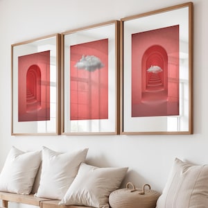 Abstract Art Set of 3 | Surreal Wall Prints | Cloud Art Prints | Ethereal Sky Collection | Contemporary Decor | Modern Abstract Wall Decor