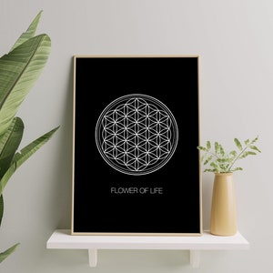 Flower Of Life Wall Art, Sacred Geometry Wall Art, Flower Of Life Art Poster, Sacred Geometry Print, Instant Download, Manifestation Print.