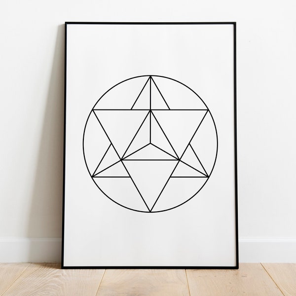 Merkaba Wall Art | Sacred Geometry Wall Art | Geometric Wall Art | Spiritual Art | Sacred Geometry Art | Yoga Wall Art | Geometric Print