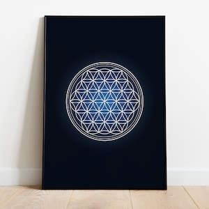 Flower Of Life Wall Art | Sacred Geometry Wall Art | Flower Of Life Print | Sacred Geometry Printable | Mandala Print | Manifestation Print