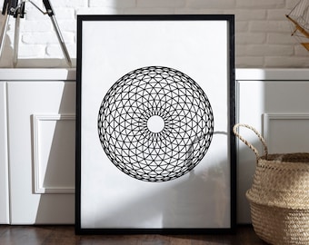 Sztuka ścienna Torus Yantra | Sztuka ścienna Sacred Geometry | Wydruk Torus | Sztuka Sacred Geometry | Dekoracja sztuki duchowej | Sztuka ścienna Yoga | Sztuka geometryczna
