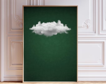 Cloud Wall Art, Emerald Green Wall Art, Surreal Wall Art, Cloud Print, Surreal Art Print, Abstract Wall Art, Modern Wall Art, Above Bed Art