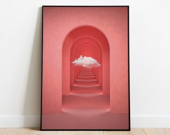 Surreal Art Print | Abstract Wall Art | Surreal Wall Art | Pink Wall Art | Cloud Print | Surrealism | Eclectic Wall Art | Modern Wall Art