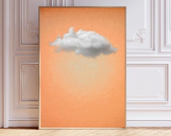 Peach Cloud Art Print: Modern Surrealist Wall Decor (Digital Download)