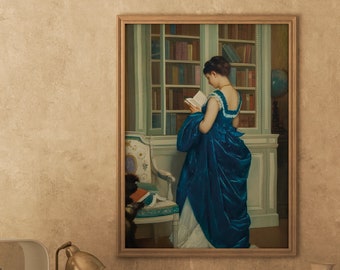 Woman Reading Portrait: Vintage Moody Art Print (Digital Download)
