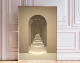 Beige Surrealism Art Print: Abstract Minimalist Wall Decor (Digital Download)