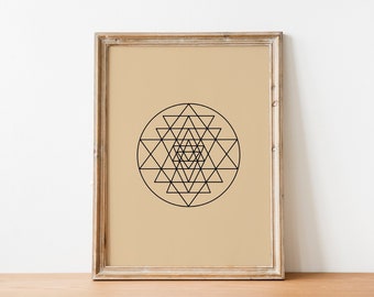 Sri Yantra Druck | Heilige Geometrie Wandkunst | Sri Yantra Wand Kunst | Heilige Geometrie Kunstdruck | Spirituelle Kunst Dekor | Sri Yantra Mandalas