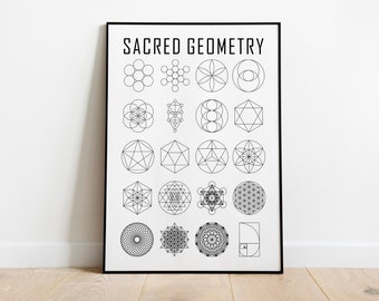 Sacred Geometry Art Print: Spiritual Yoga Decor (Digital Download)