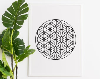 Flower of Life Wall Art | Sacred Geometry Wall Art | Flower of Life Print | Sacred Geometry Art | Spiritual Art Decor | Mandala Wall Art