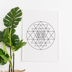 Sri Yantra Wall Art | Sacred Geometry Wall Art | Sri Yantra Print | Sacred Geometry Art | Spiritual Art Decor | Sri Yantra Mandala | Digital
