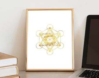 Fourth Level Manufacturing Metatron Cube, Art Mural En Bois