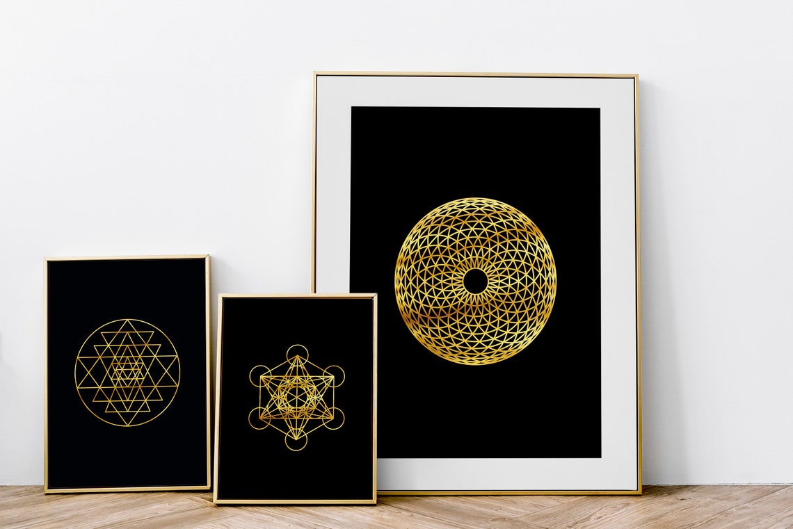 Sacred Geometry Wall Art Set, Printable Wall Art Set of 3, Metatron ...