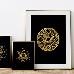 Sacred Geometry Wall Art Set, Printable Wall Art Set of 3, Metatron ...
