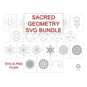 Sacred Geometry Svg | Sacred Geometry Art Bundle | Spiritual SVG & PNG | Minimalist Geometric svg | Mandala svg | Commercial Use Included
